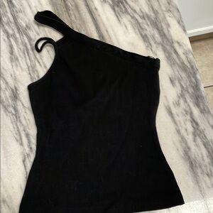 Maeve by anthropologie Stylish Black‎ One-Shoulder Top size small